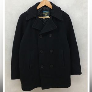 ♥️80s Golden Fleece Mens Wool US Navy Lined Peacoat USA Jacket